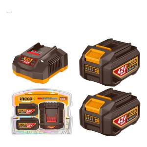 Set X2 Baterias 2.0ah + 1 Cargador 42v P42m Ingco Fbcpm20221