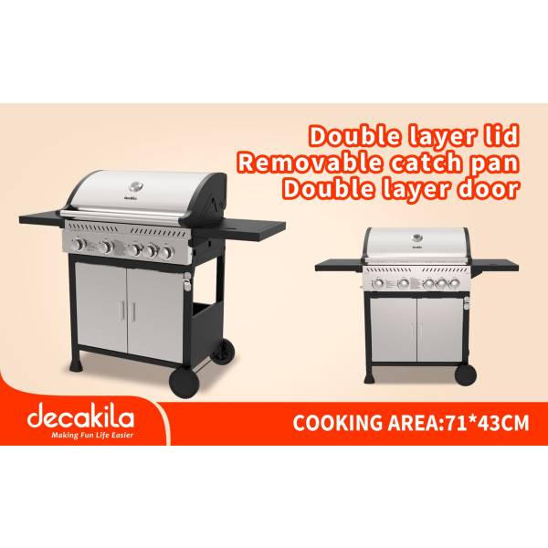 Barbacoa A Gas Patio Jardin Portatil Decakila Kmgs033m - Imagen 3