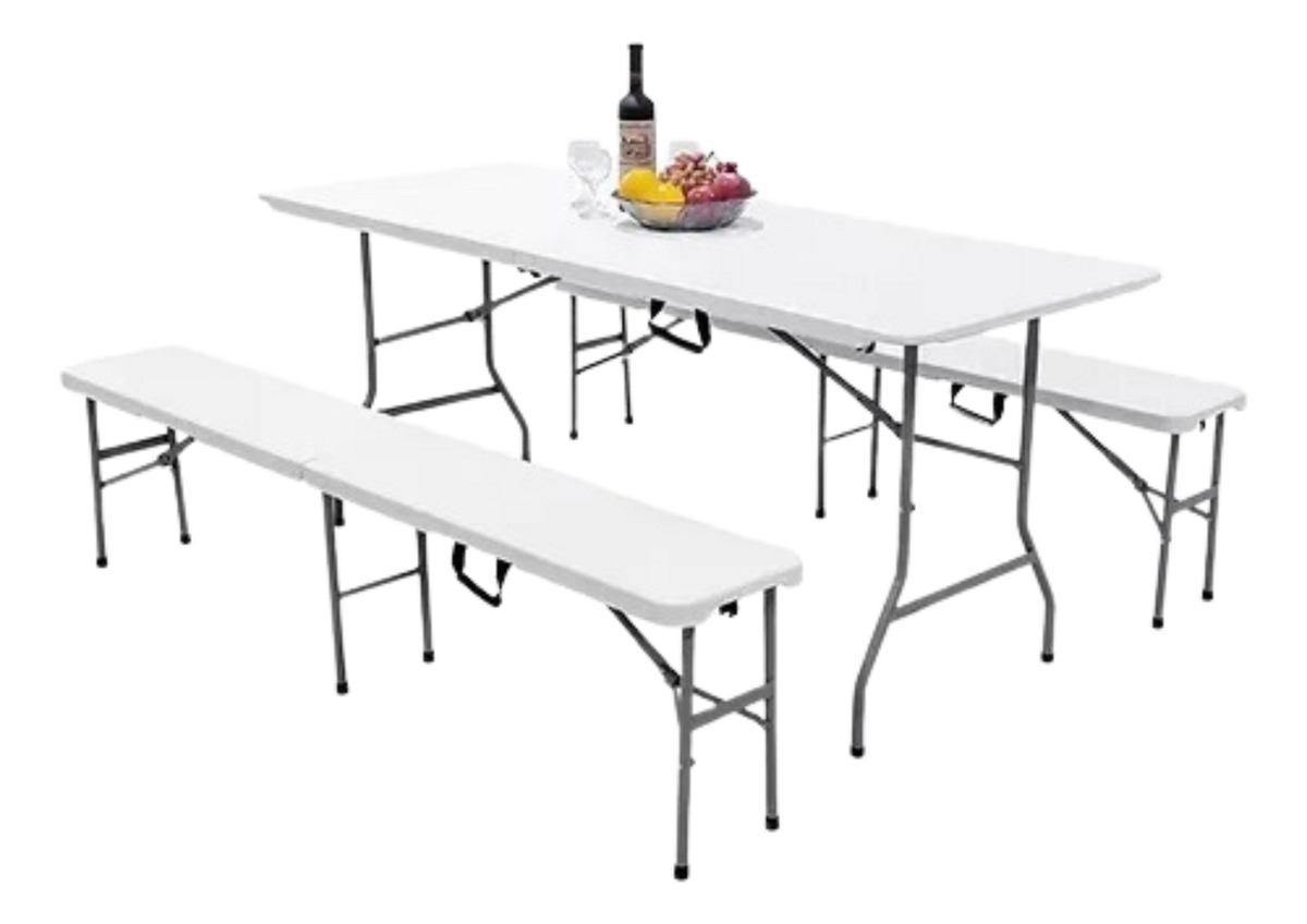 Kit Barbacoa Kmcc008b +mesa +2 Bancos + Accesorios De Regalo - Imagen 3