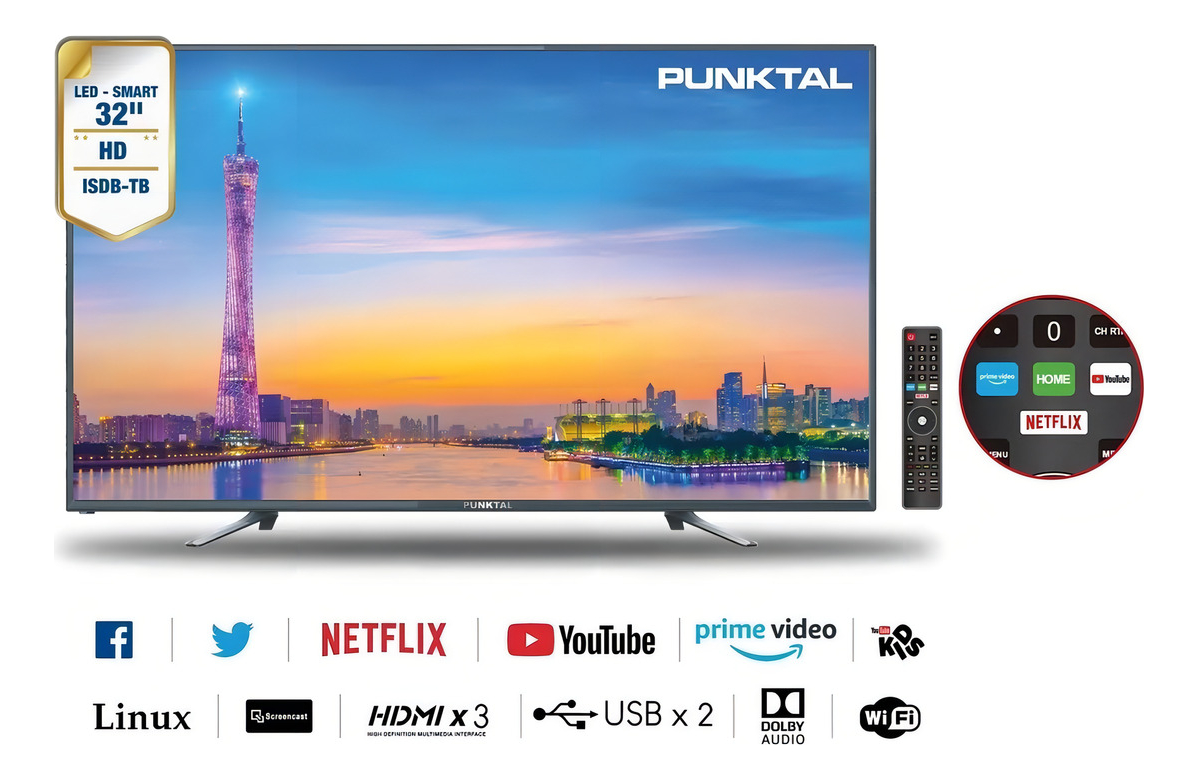 Smart Tv 32 Punktal Wifi Netflix You Tube Usb - Imagen 2