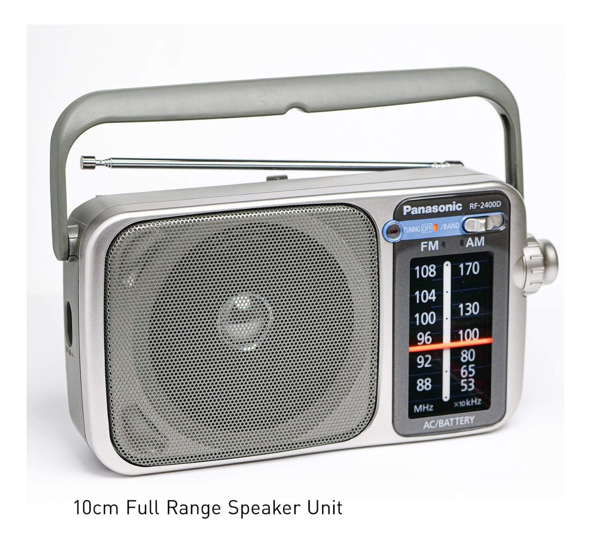 Radio Panasonic Am Fm Corriente 220 V. O Pilas Color Platead - Imagen 5