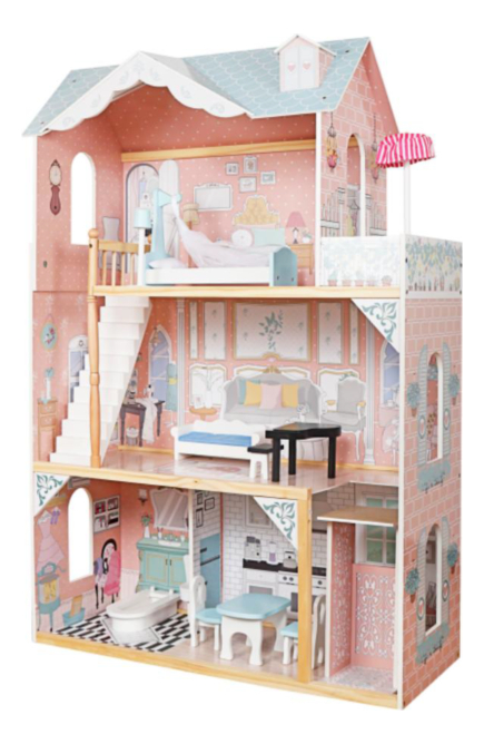 Casa De Muñecas En Madera Con Muebles - Imagen 3