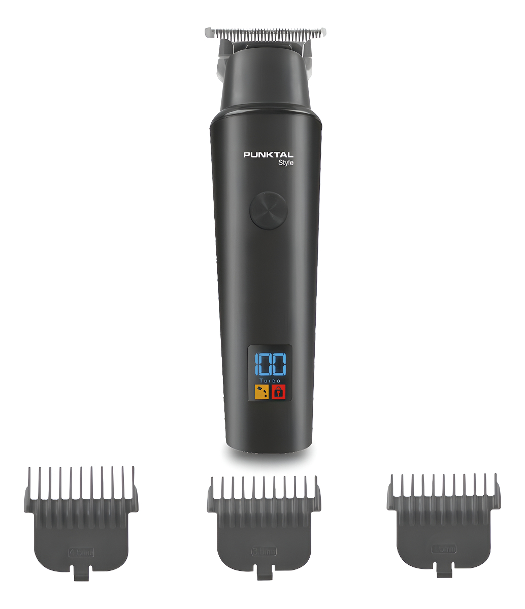 Recorta Pelo Y Barba Digital Recargable 3 Accs. Color Negro