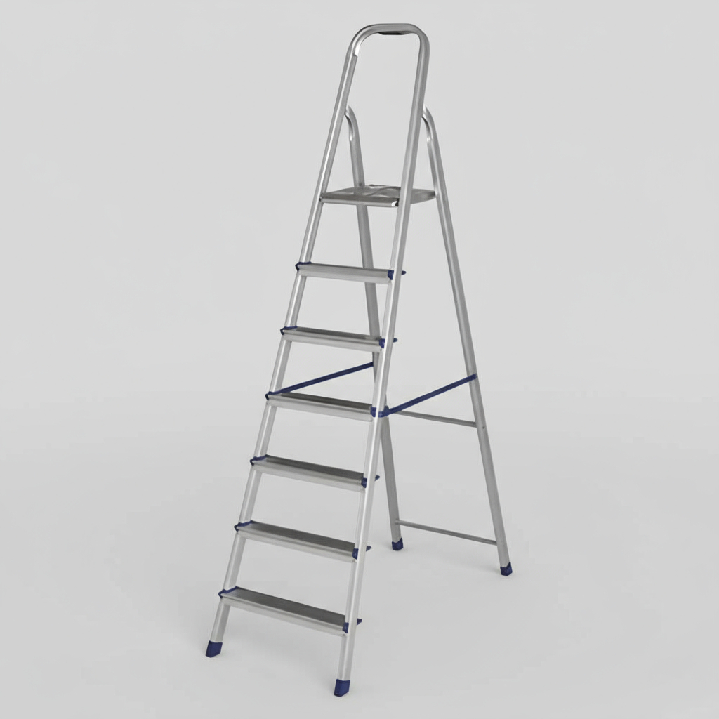 Escalera De Aluminio Tijera Mor 5105 7 Escalones - Imagen 3