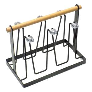 Escurre Vasos Secavasos Metal Y Madera Negro 26x13x19cm