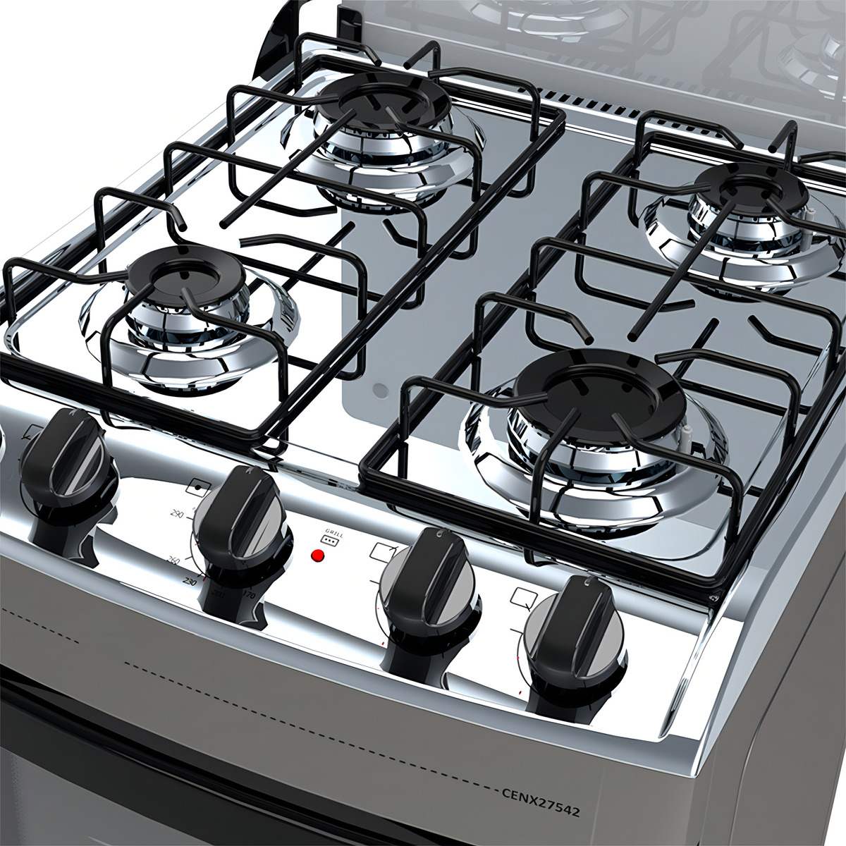 Cocina A Gas 4 Hornallas Enxuta Cenx27542t Grill Electrico Color Titanium - Imagen 3