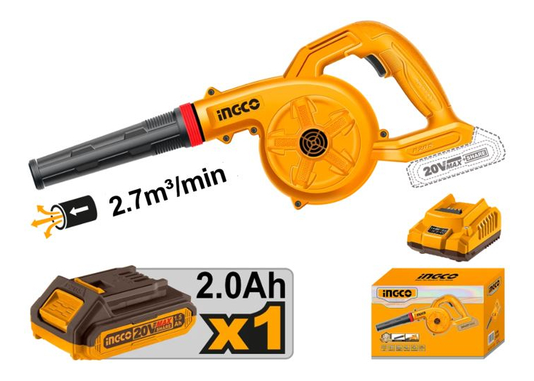 Soplador Inalambrico 20v Bateria Cargador Ingco Cabli200281 - Imagen 7