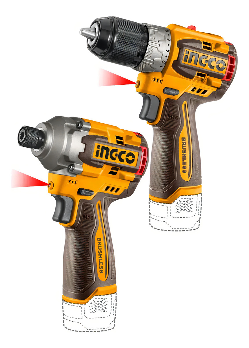 Kit Taladro Atornillador 16v+ Atornillador Impacto A Bateria