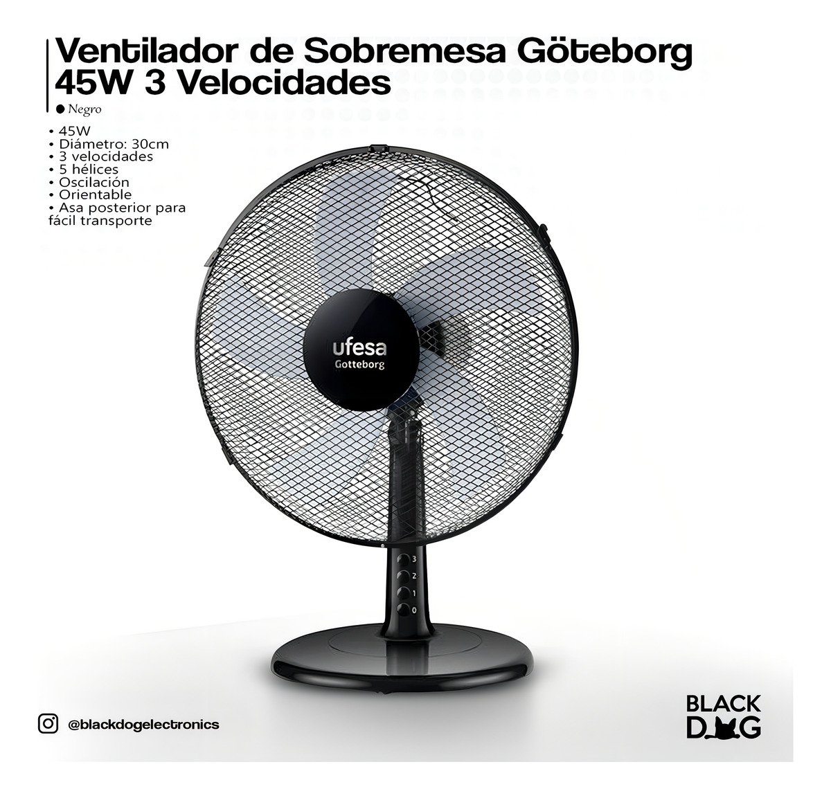 Ventilador De Mesa Ufesa Gotemborg 30cm 45w - Imagen 3