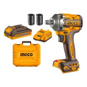 Llave De Impacto 350nm 20v 1/2 Con 2 Bat Ingco Ciwli2035