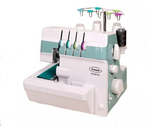 Maquina De Coser Kassel Overlock 4 Hilos Casahogar Color Blanco Con Verde