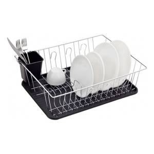 Escurridor De Platos Cromado Con Bandeja Secaplatos