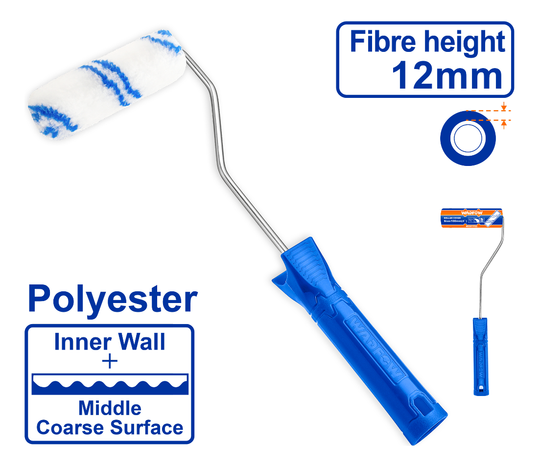 Rodillo Mini 10cm Poliester Pared Interior Wadfow Wcb1904 - Imagen 2