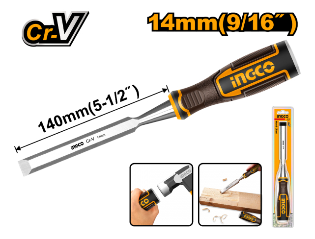 Formon Cr-v 14mm Largo 140mm Ingco Hwc0814 - Imagen 2
