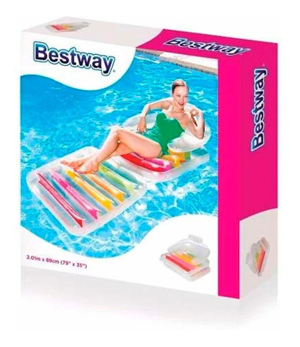 Colchoneta Sillon Inflable Bestway Plegable 2 En 1 Pileta - Imagen 3