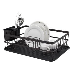 Escurridor Secaplato Bandeja Cubiertera Negro 40x30x14cm