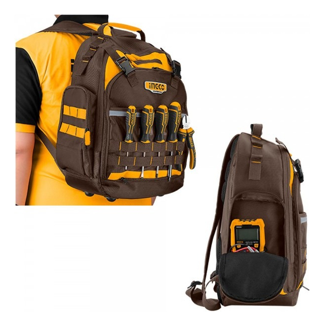 Mochila Para Herramientas Reforzada Ingco Hbp01028 Color Mar - Imagen 5