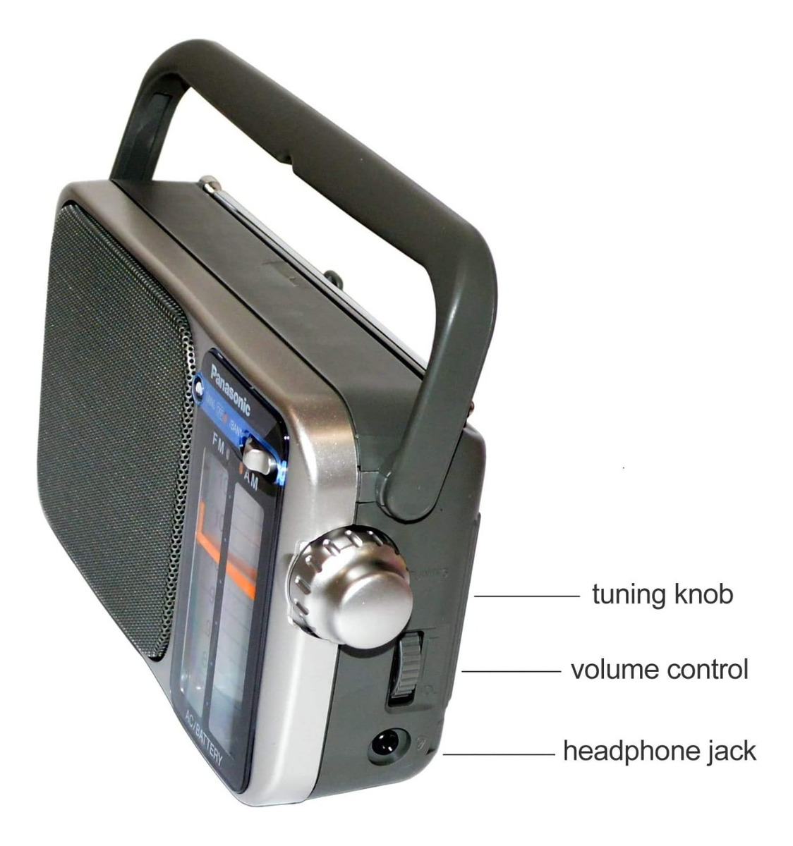Radio Panasonic Am Fm Corriente 220 V. O Pilas Color Platead - Imagen 8