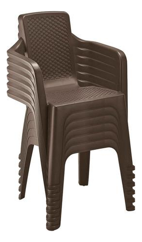 Silla Rimax Eterna Con Brazos Wengue Color Marrón Liso - Imagen 3