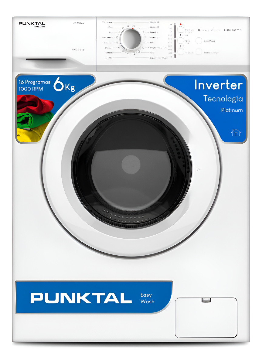 Lavarropas Punktal 6kg Frontal 1000 Rpm Pk-66 Inverter