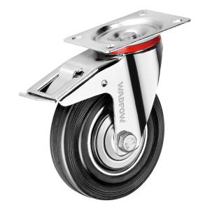 Rueda Metal/goma Giratoria Con Freno 3 Wadfow Wjl3333