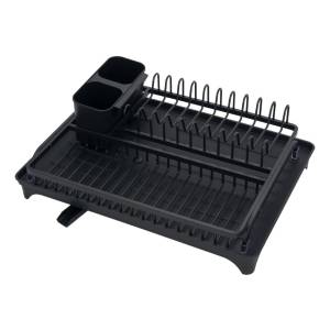 Escurridor 32x44cms Aluminio Con Bandeja Cubiertero Negro