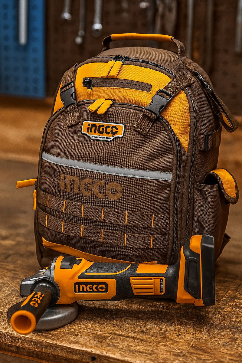 Mochila Para Herramientas Reforzada Ingco Hbp01028 Color Mar - Imagen 9