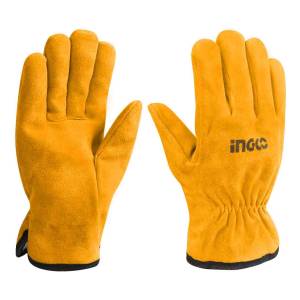 Ff Guantes Trabajo Maquinista 100% Cuero 10'' Ingco Hgvc02