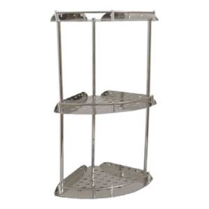Esquinero Tres Estantes En Acero Inox. Para Baño O Cocina