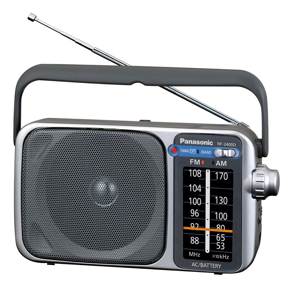 Radio Panasonic Am Fm Corriente 220 V. O Pilas Color Platead - Imagen 4