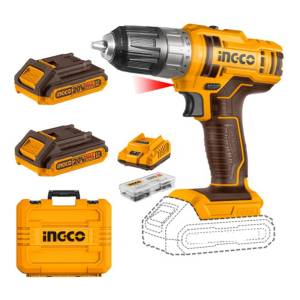 Atornillador 20volt C 2bat Y Maletin Ingco Cdli200528