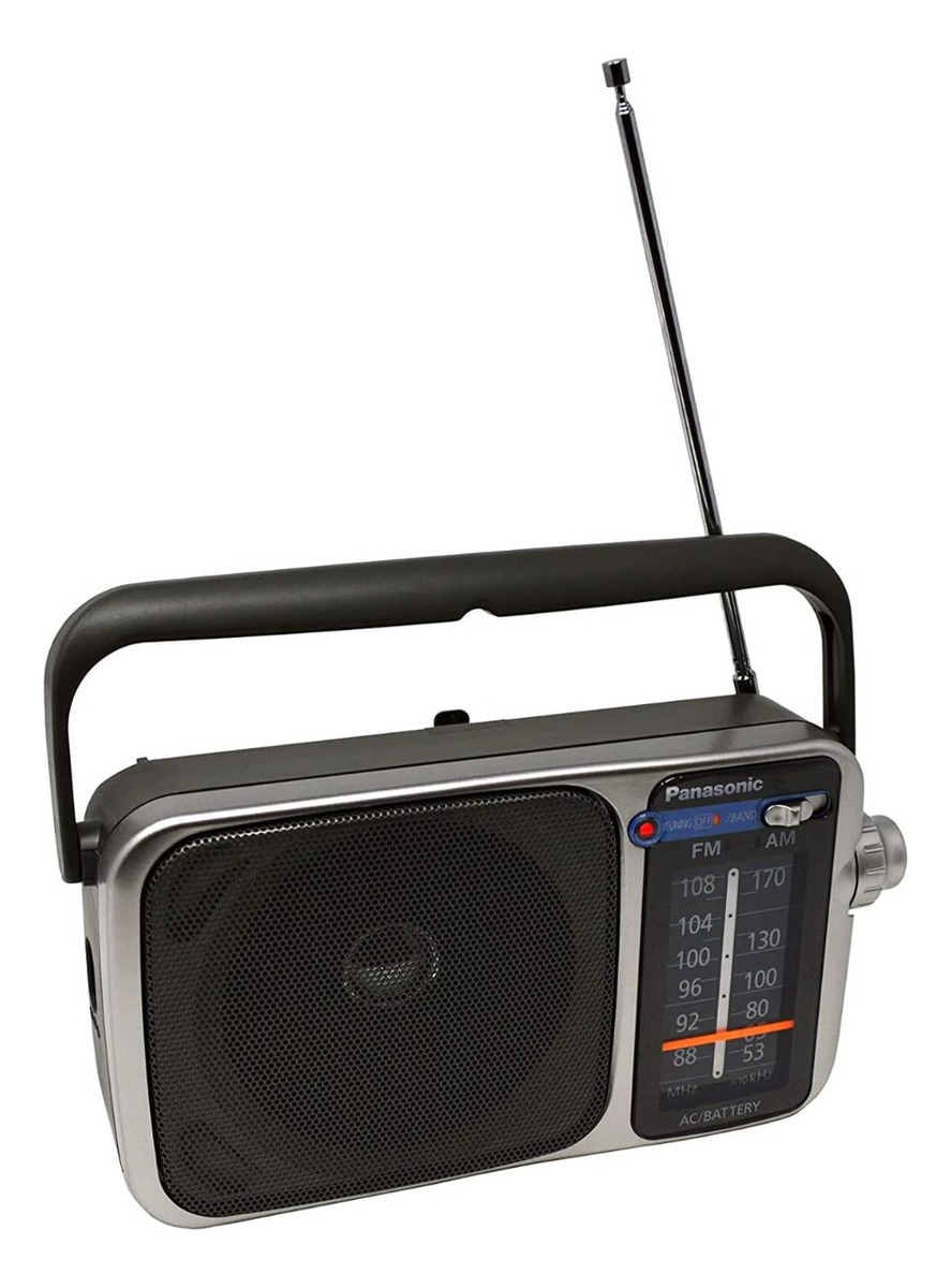 Radio Panasonic Am Fm Corriente 220 V. O Pilas Color Platead - Imagen 7
