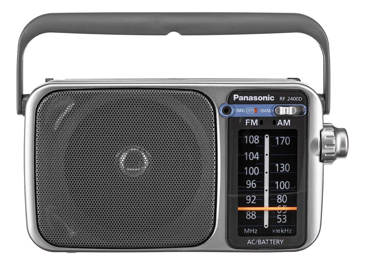 Radio Panasonic Am Fm Corriente 220 V. O Pilas Color Platead - Imagen 6