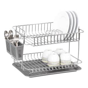 Escurridor Doble Con Bandeja 36.5x27x27cm Cromado