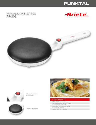 Panquequera Electrica 20 Cm Ariete - Imagen 2