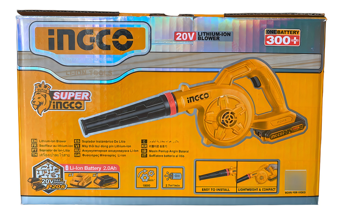 Soplador Inalambrico 20v Bateria Cargador Ingco Cabli200281 - Imagen 8