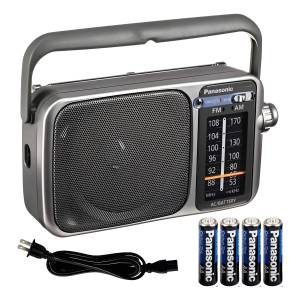Radio Panasonic Am Fm Corriente 220 V. O Pilas Color Platead