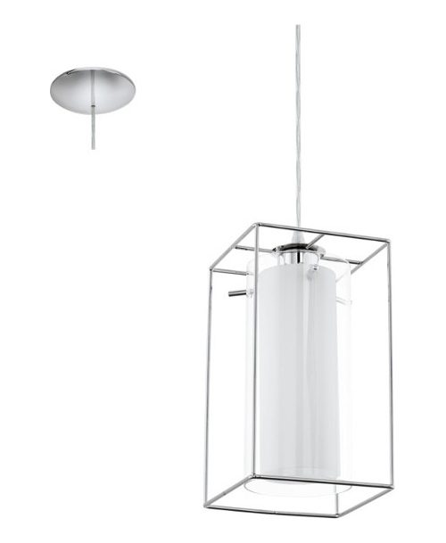 Lampara Colgante Loncino Una Luz, Acero Y Vidrio