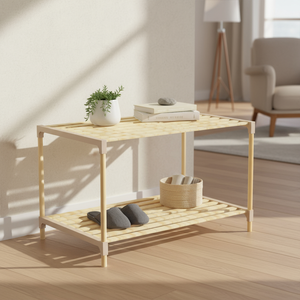 Estanteria Mesita 2 Niveles 45x33x66cm Madera