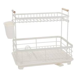 Escurridor Metal 2 Niveles Con Asas Madera Y Bandeja