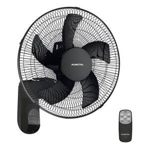 Ventilador De Pared Punktal Pk-422 Negro Con 5 Aspas 40cm De