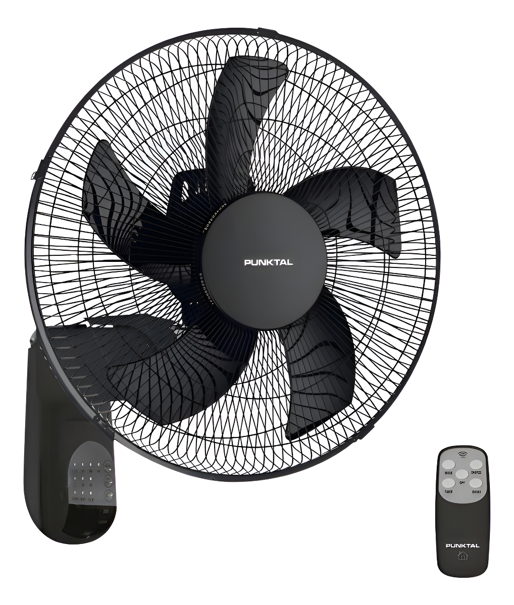 Ventilador De Pared Punktal Pk-422 Negro Con 5 Aspas 40cm De
