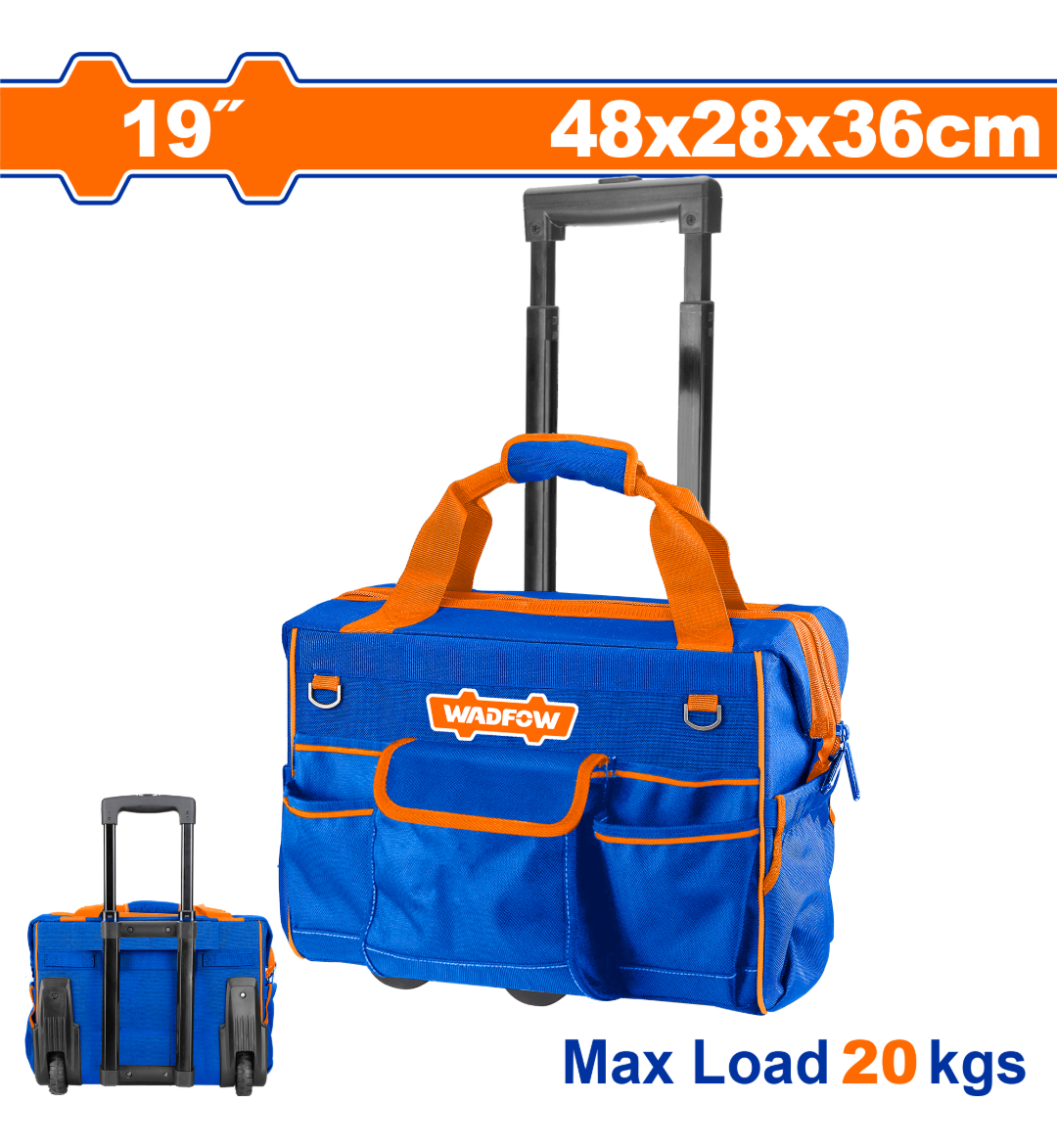 Bolso Para Herramientas Rígido Con Ruedas 19 Wadfow Wtgr102 - Imagen 2