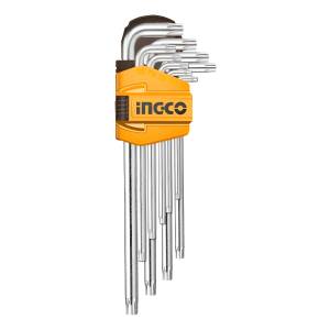 Juego De 9 Llaves Torx S2 Extra Largo T10-50 Ingco - Hhk1309