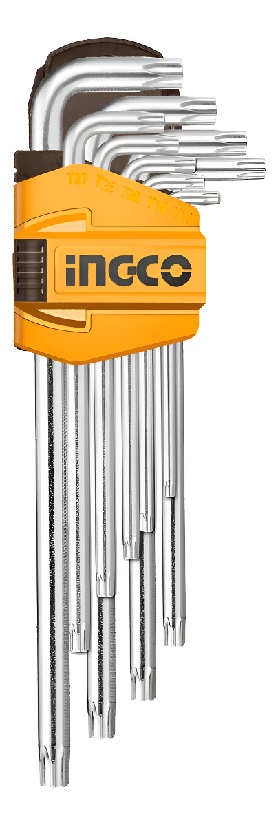 Juego De 9 Llaves Torx S2 Extra Largo T10-50 Ingco - Hhk1309