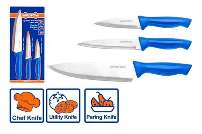 Set X 3 Cuchillos De Cocina Acero Inox Wadfow Wkk1k31 - Imagen 3