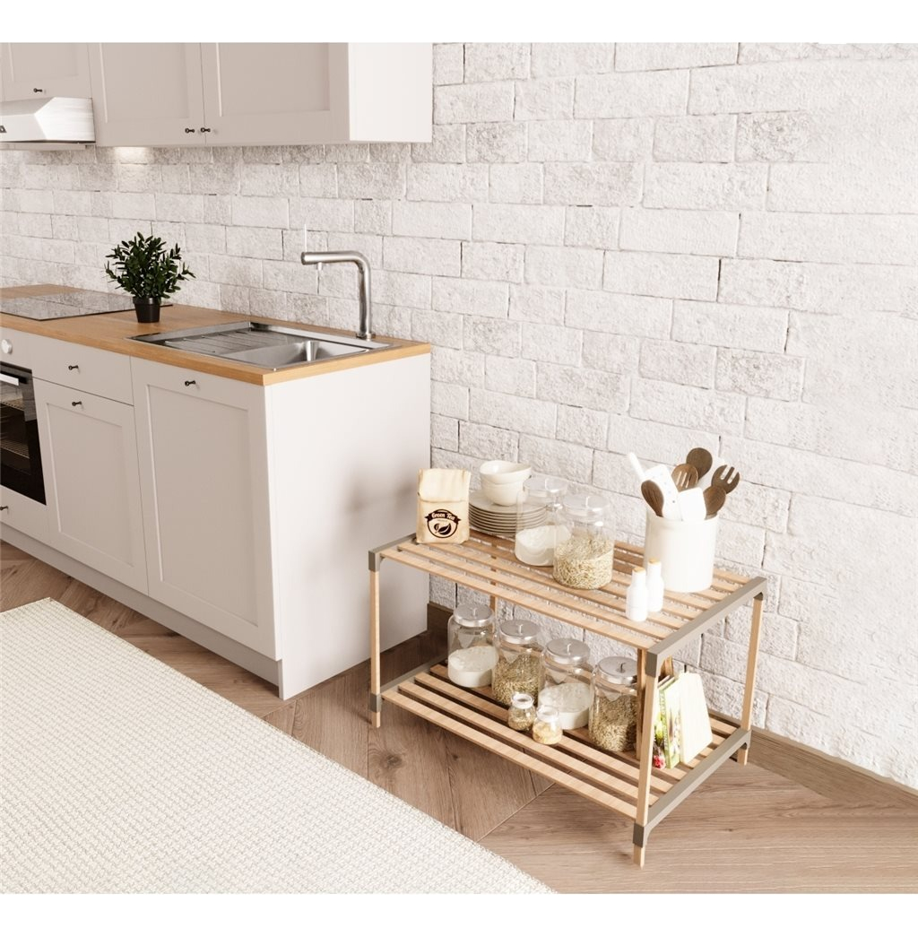 Estanteria Mesita 2 Niveles 45x33x66cm Madera - Imagen 3