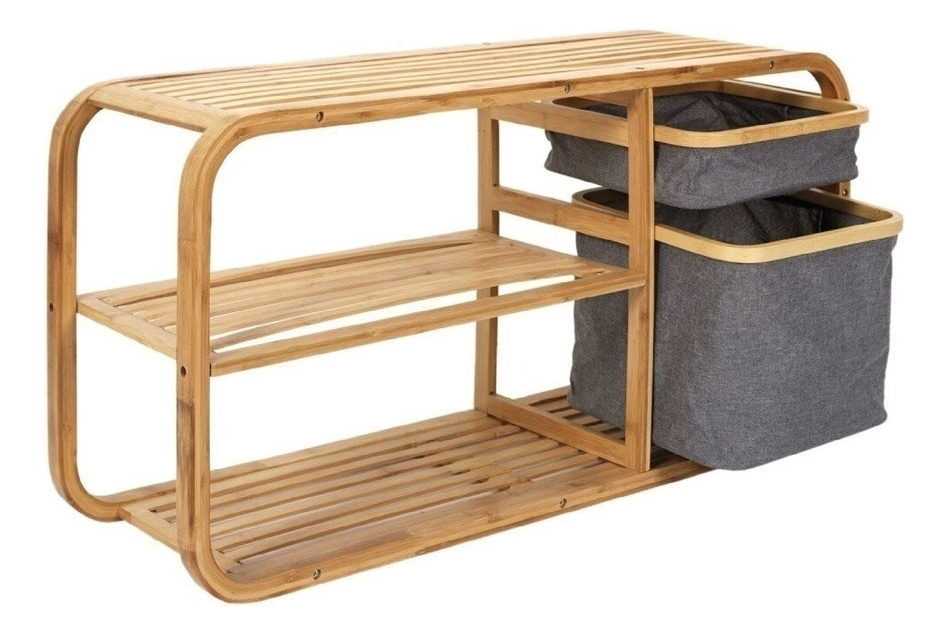 Banco Taburete Con Almacenaje Organizador Bambu 90x30x44cms - Imagen 4