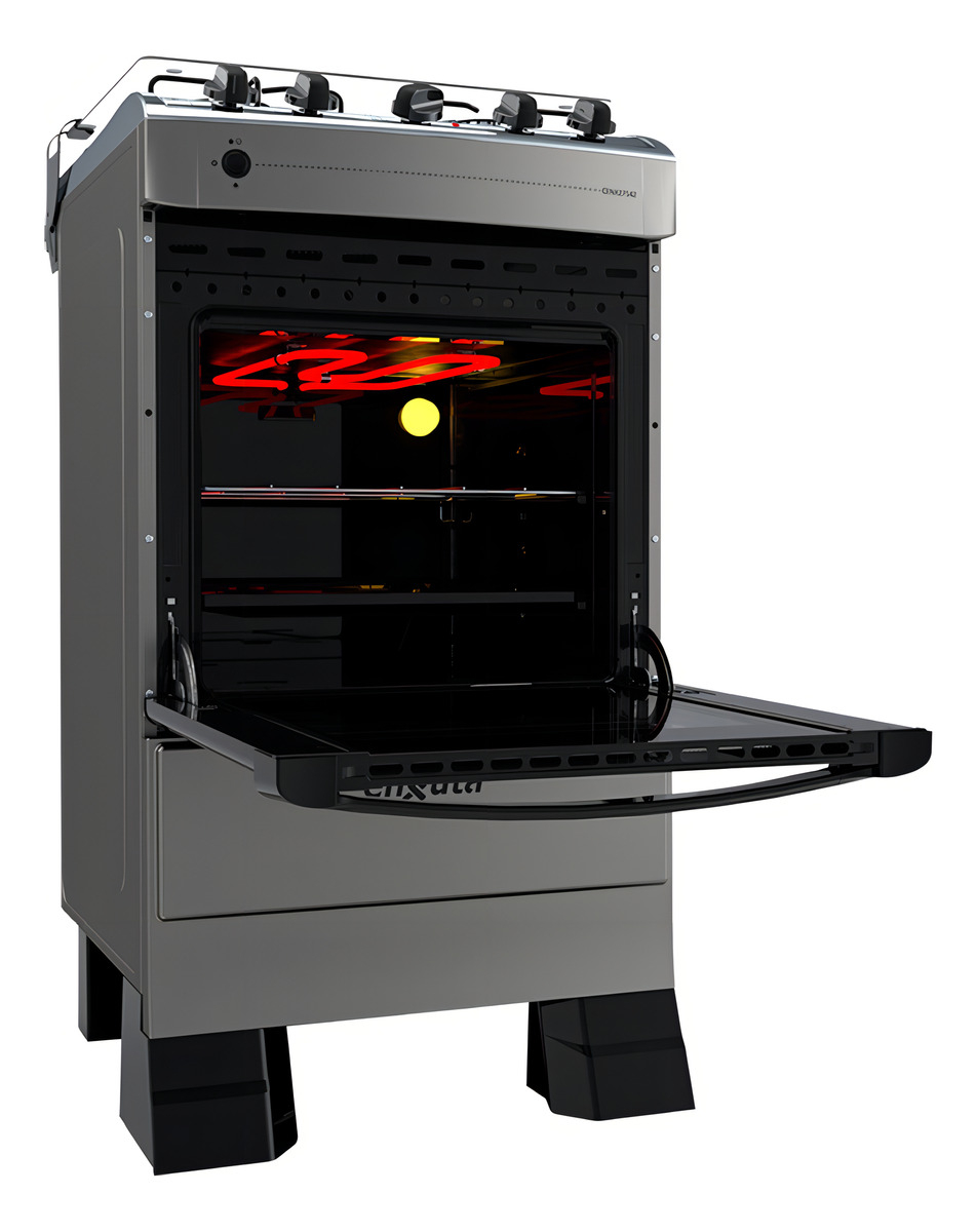 Cocina A Gas 4 Hornallas Enxuta Cenx27542t Grill Electrico Color Titanium - Imagen 2