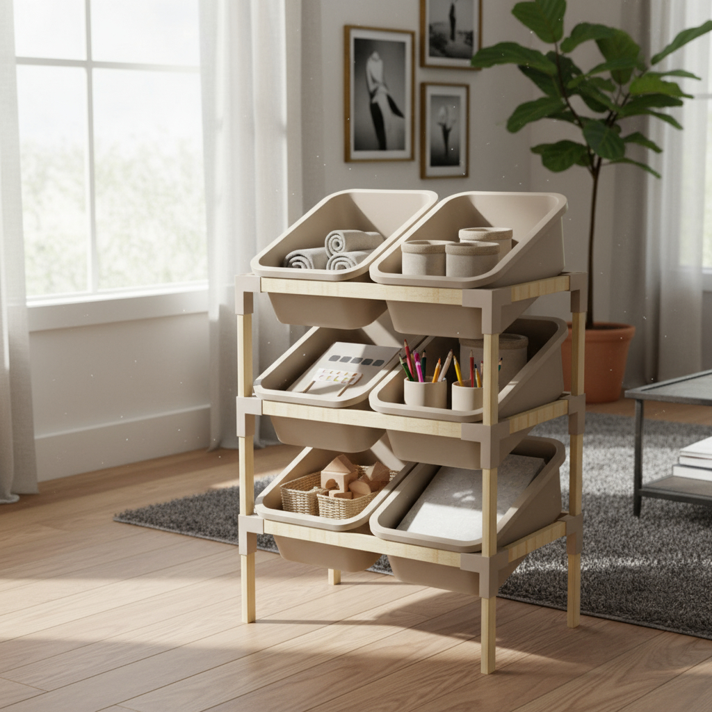 Estanteria 6 Contenerdores 90x55x39cms Medera Y Pp